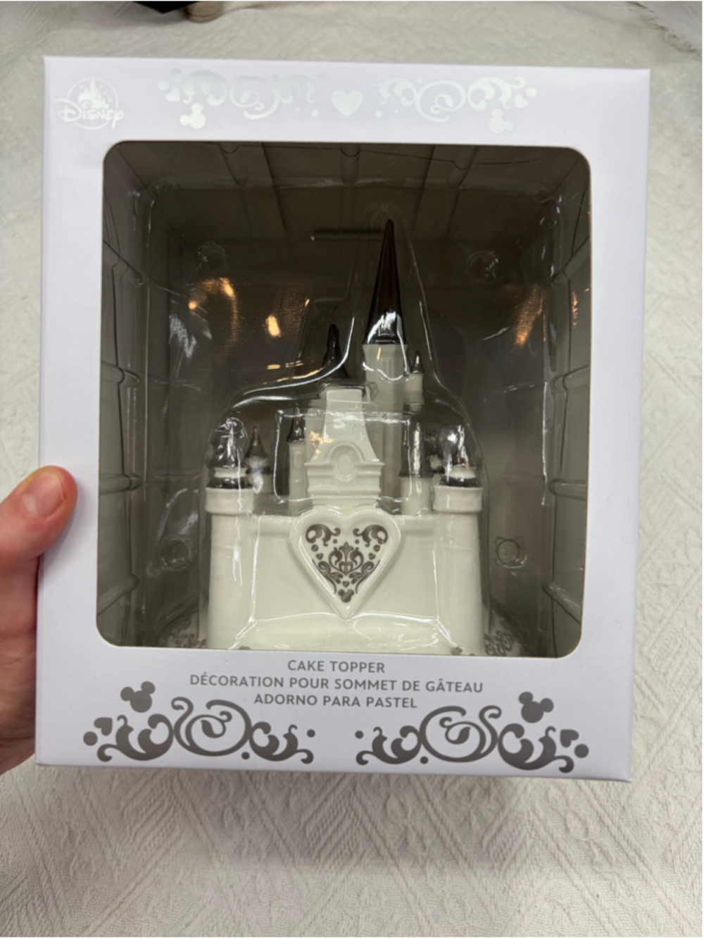 Disney Parks Fairy Tale Weddings Fantasyland Castle Porcelain Cake Topper NIB